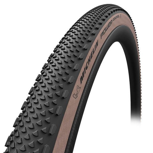 Michelin, Power Gravel, Gravel Tire, 700x57C, Folding, Tubeless Ready, MAGI-X, Bead2Bead Protek, 3x120TPI, Tan