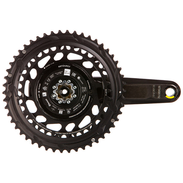 SRAM, Force 2x Powermeter E1, Power Meter Crankset, Speed: 12, Spindle: 28.99mm, BCD: Thread Mount, 50/37, DUB, 160mm, Black, Road
