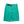 Teal shorts with a brand logo on a white background