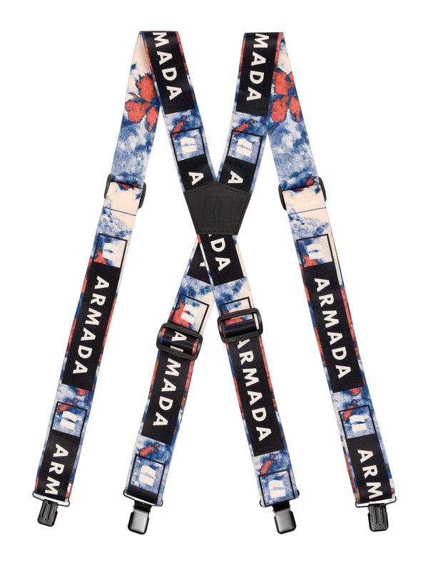 Suspenders with 'Armada' branding on a white background