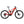 Red mountain bike with black components on a white background